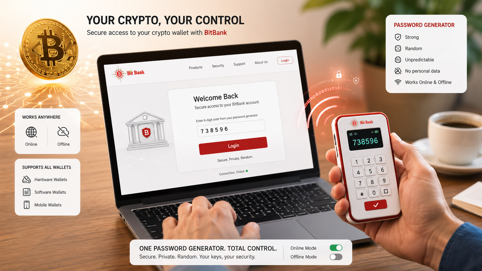 Personal crypto wallet secure access